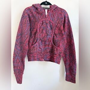 🍋 Lululemon RARE Nesting Black Bird Print Scuba Jacket Size 8 🍋